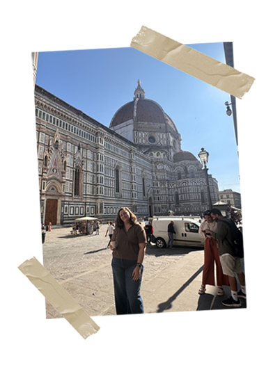 A photo of me posing in front of the Duomo in Florence, only a 15 minute walk from my apartment.