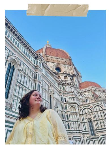 A photo of me in front of the Florence Duomo from a lowe angle.