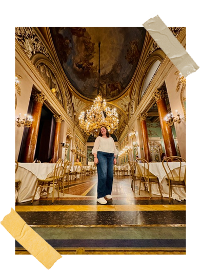 Me at a welcome dinner that Lorenzo de Medici threw for the students.